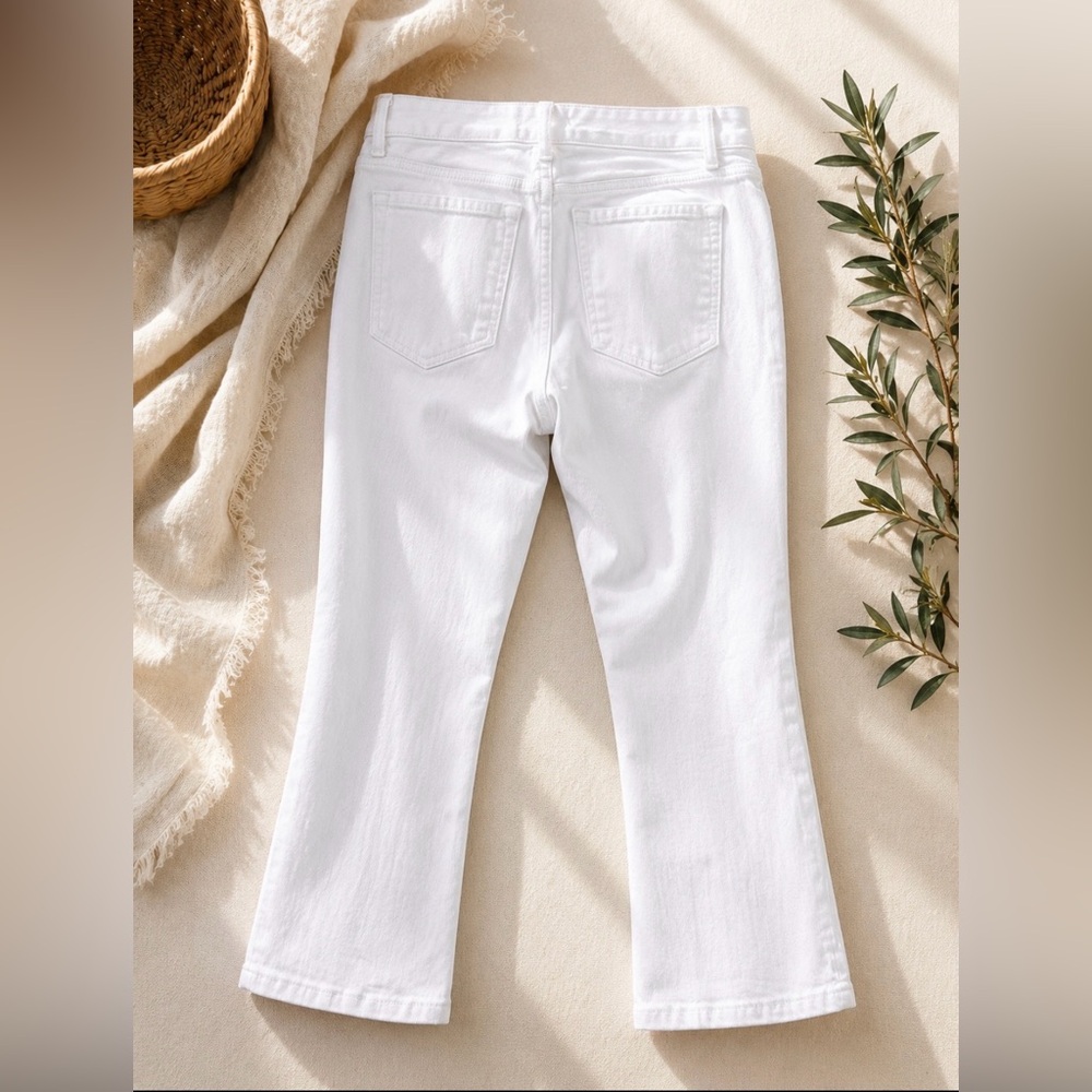 LOFT Modern Kick Crop White Denim Jeans Women’s Size 4 / 27 - Picture 4 of 4